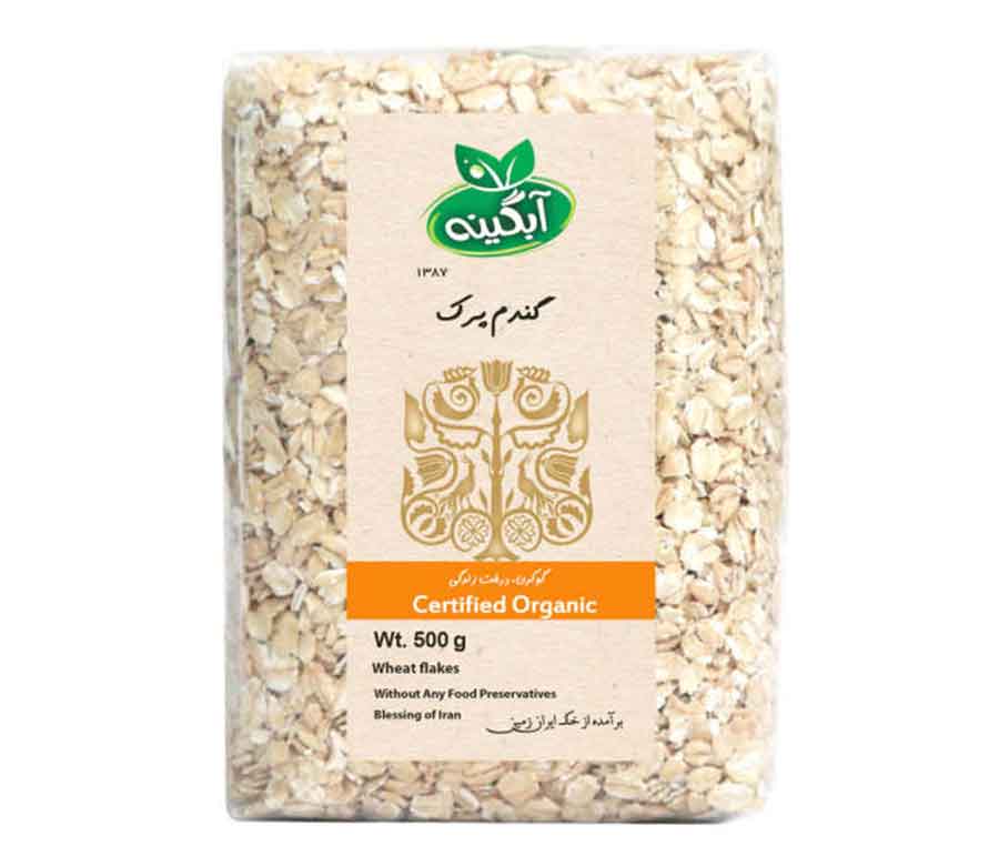 گندم پرک طبیعی و ارگانیک آبگینه(کشت بدون کود و سم)500گرمی